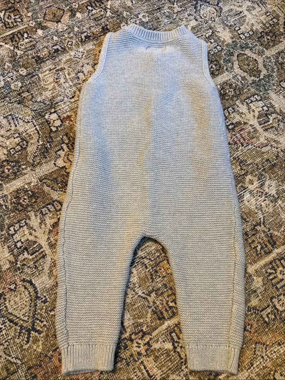 Grey knit overalls